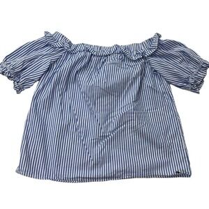 Vineyard Vines For Target Blue White Striped Off The Shoulder Top Sz XS